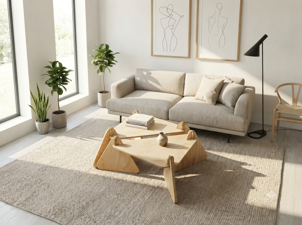 Plywood Geometric Coffee Table