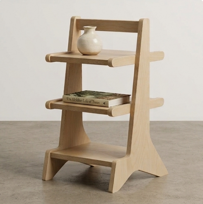Modern Birch Plywood Side Table | Compact Storage Table for Living Room, Bedroom & Small Spaces