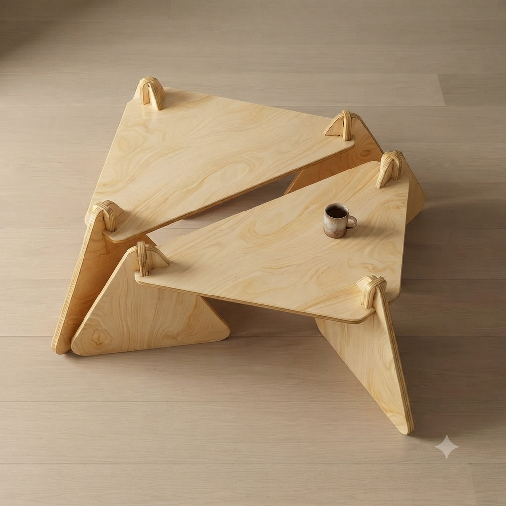 Plywood Geometric Coffee Table