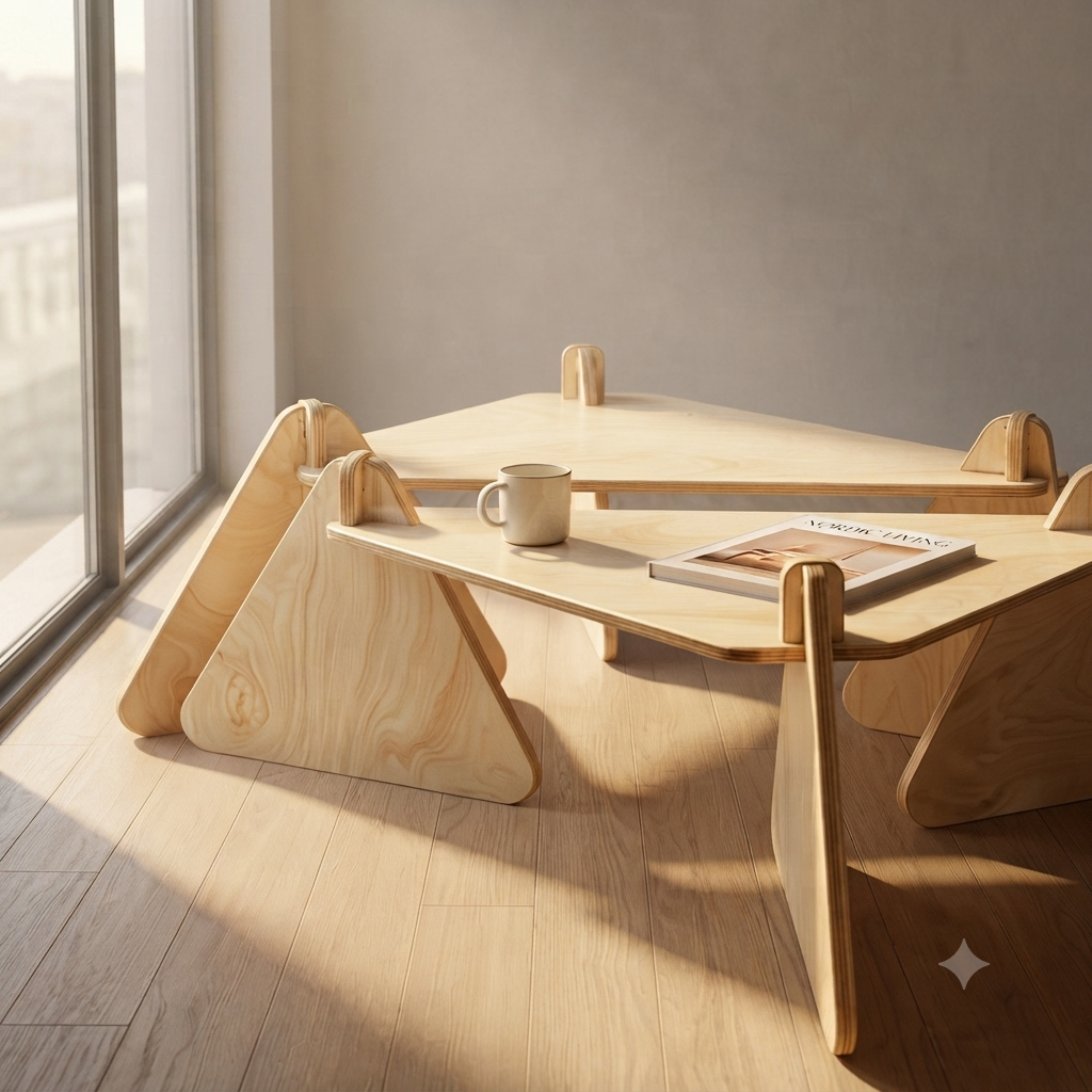 Plywood Geometric Coffee Table