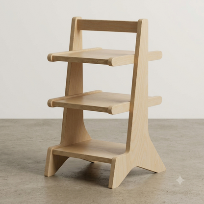 Modern Birch Plywood Side Table | Compact Storage Table for Living Room, Bedroom & Small Spaces