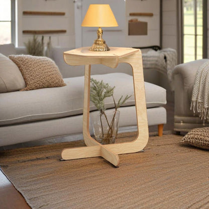 Minimalist Birch Plywood C-Shaped Side Table