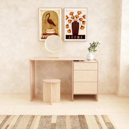 Handmade Birch Plywood Stool: Minimalist Scandinavian Side Table