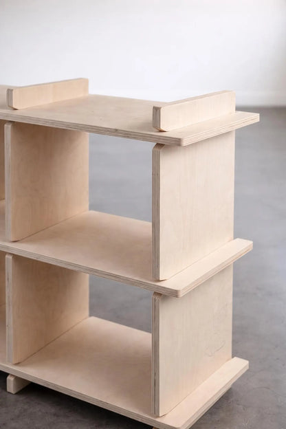 Modern Plywood Bookcase, Freestanding Shelves, Minimalist Design